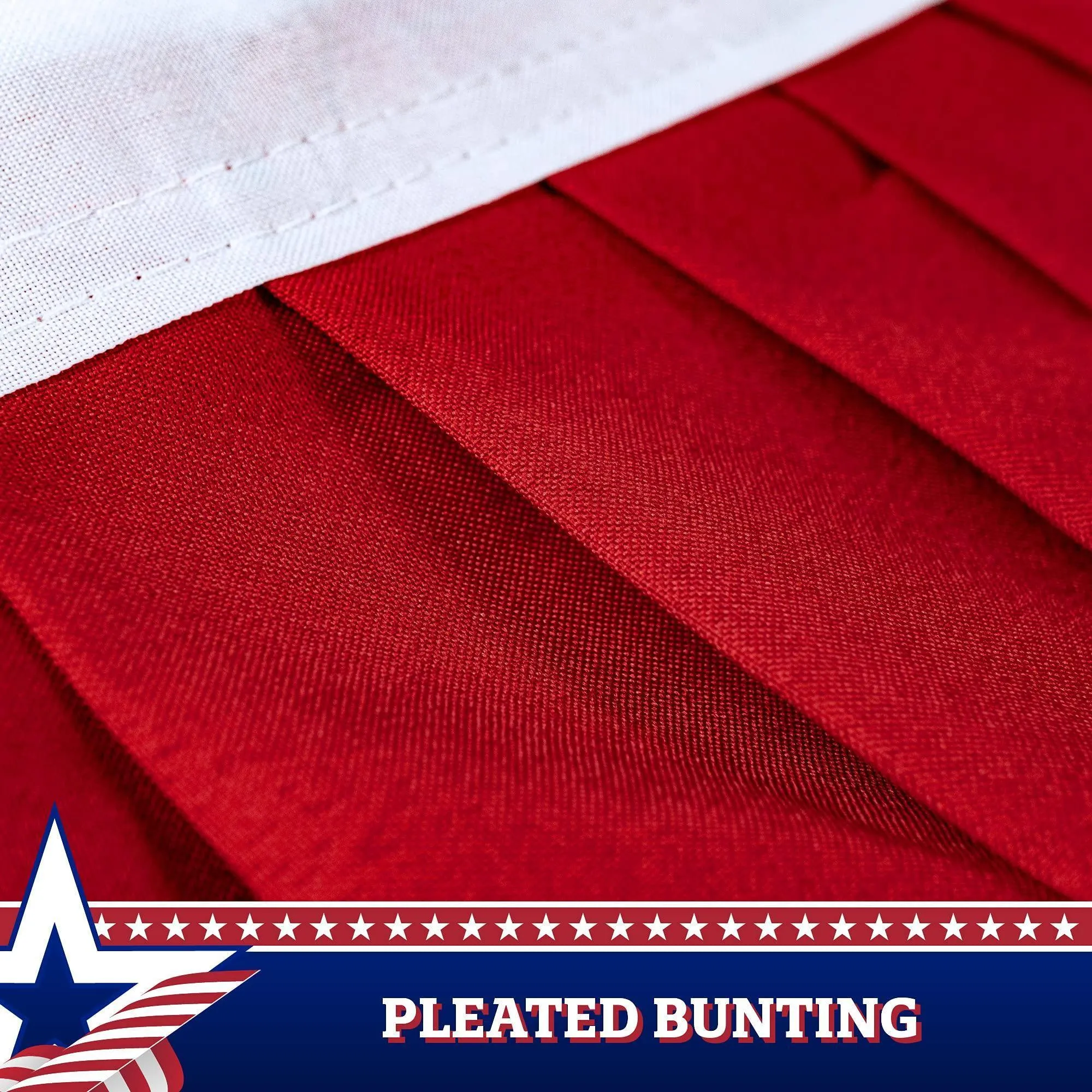 1 Pack USA Pleated Fan Flag 1.5x3 Feet American USA Bunting Decoration 150D