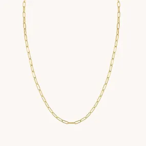 18k Mini Paperclip Chain Necklace