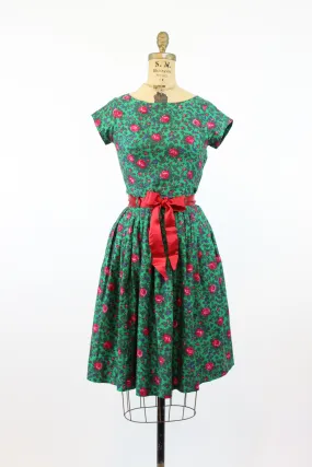 1950s ROSE print two piece set dress xs | new spring