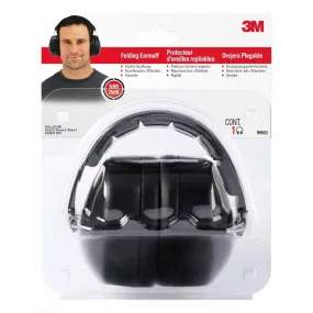 3M 7100117617 Folding Ear Muffs, 25 dB NRR, Black