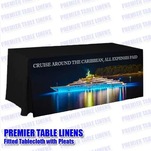 8' Custom Printed Fitted Table Cover - Front Panel Print