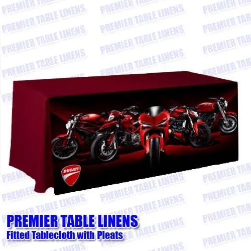 8' Custom Printed Fitted Table Cover - Front Panel Print