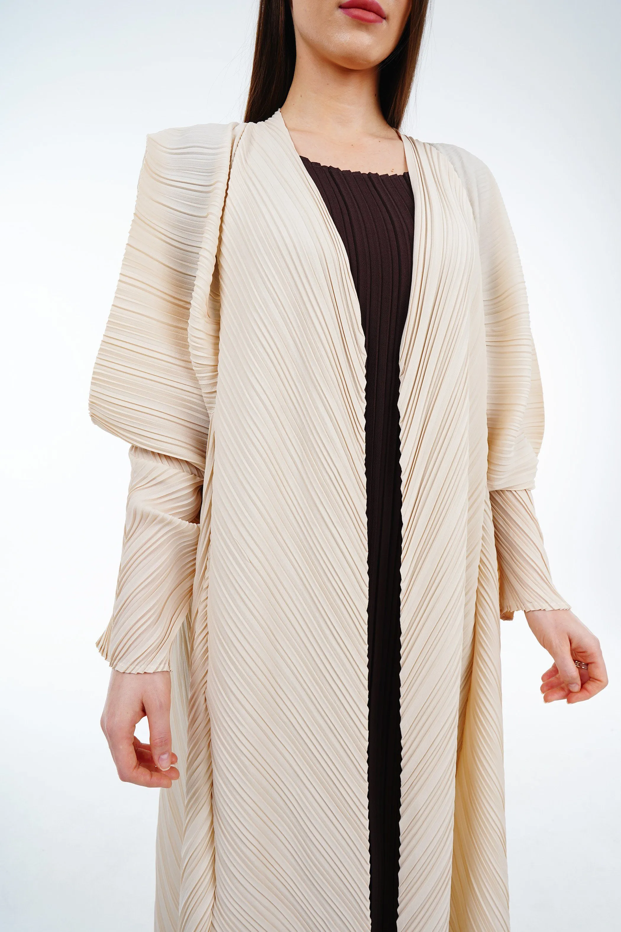 Abaya Pleated With Mutton Sleeve