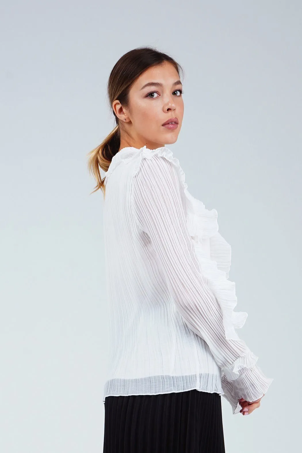 Alexa Long Sleeve Ruffle Top