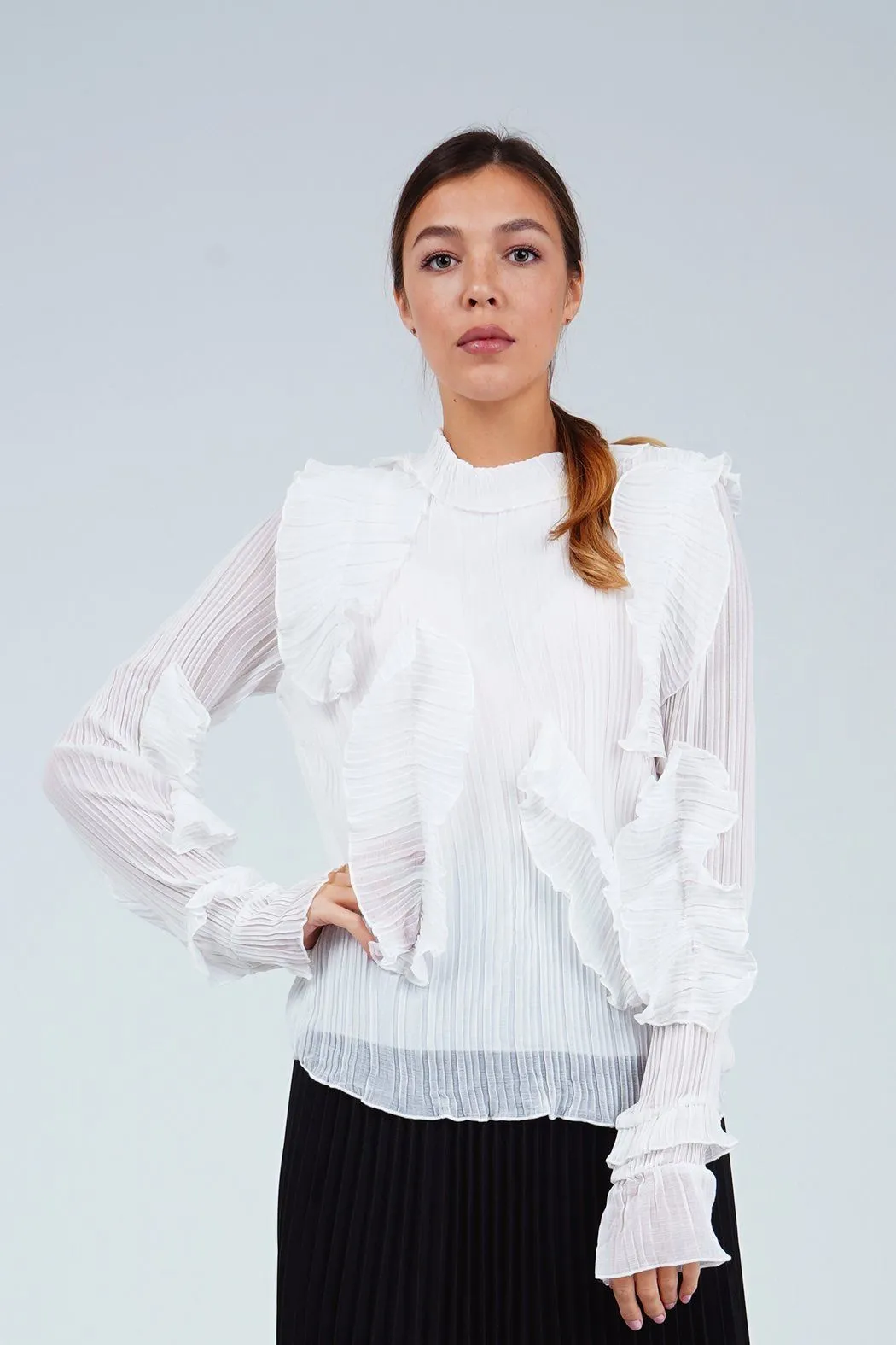 Alexa Long Sleeve Ruffle Top