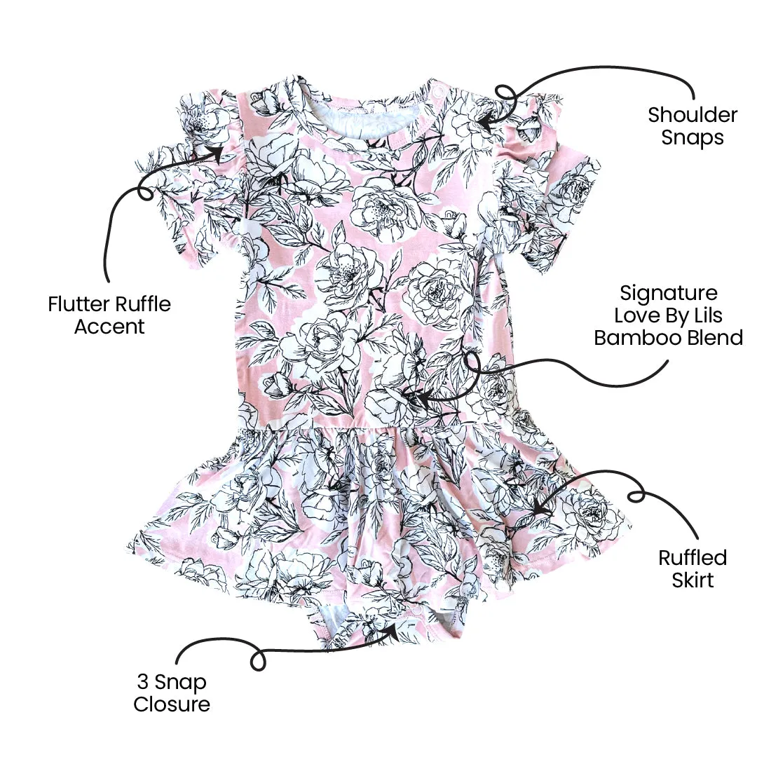 Allie Floral Bamboo Skirted Bodysuit