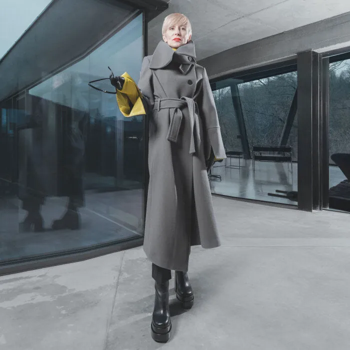 Aner Grey Wool Coat