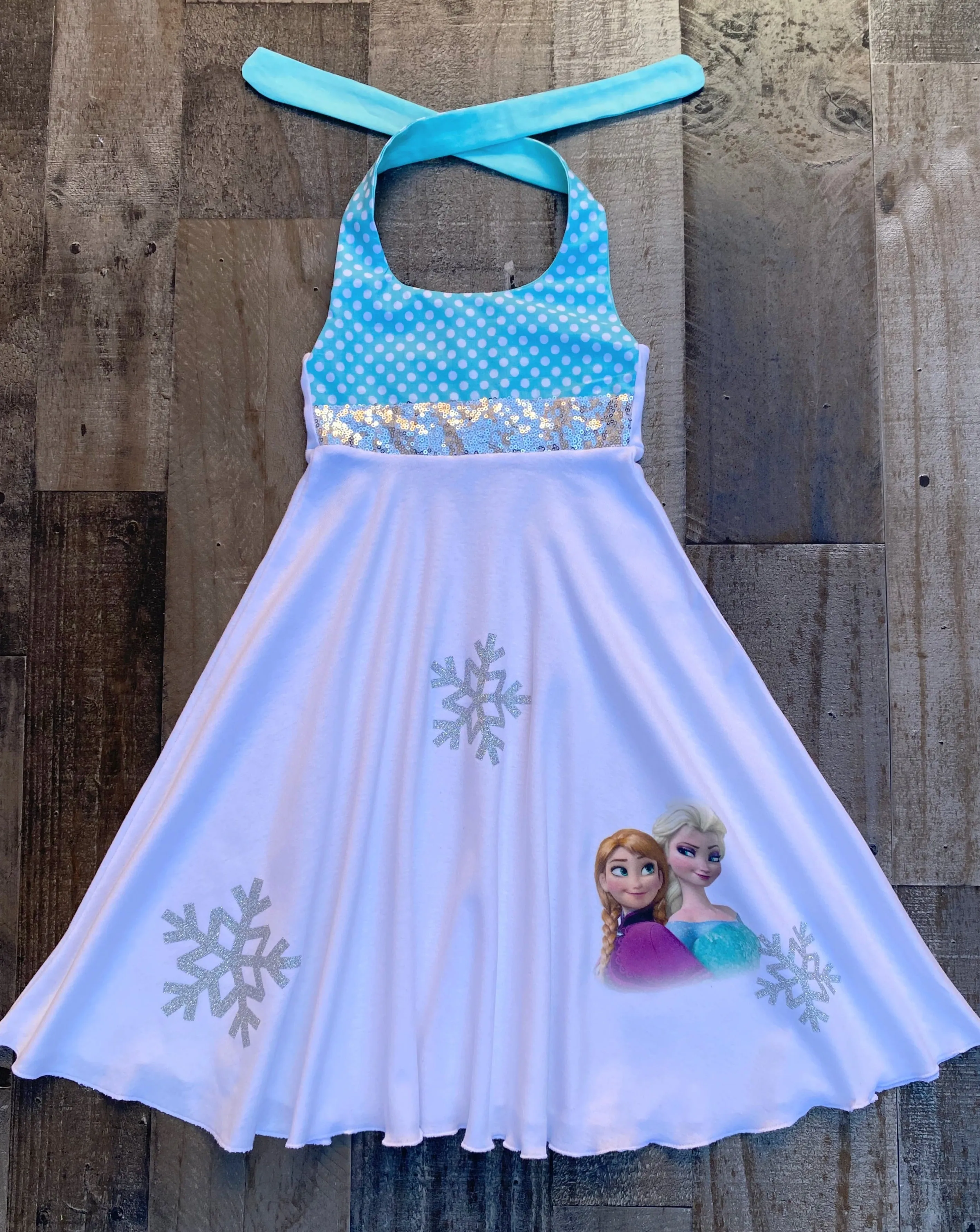 Anna Elsa Frozen Snowflake Dress