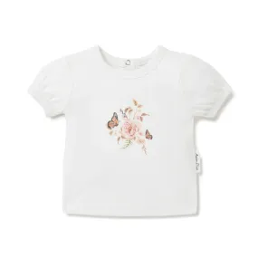 Aster & Oak Butterfly Garden Print Top - White