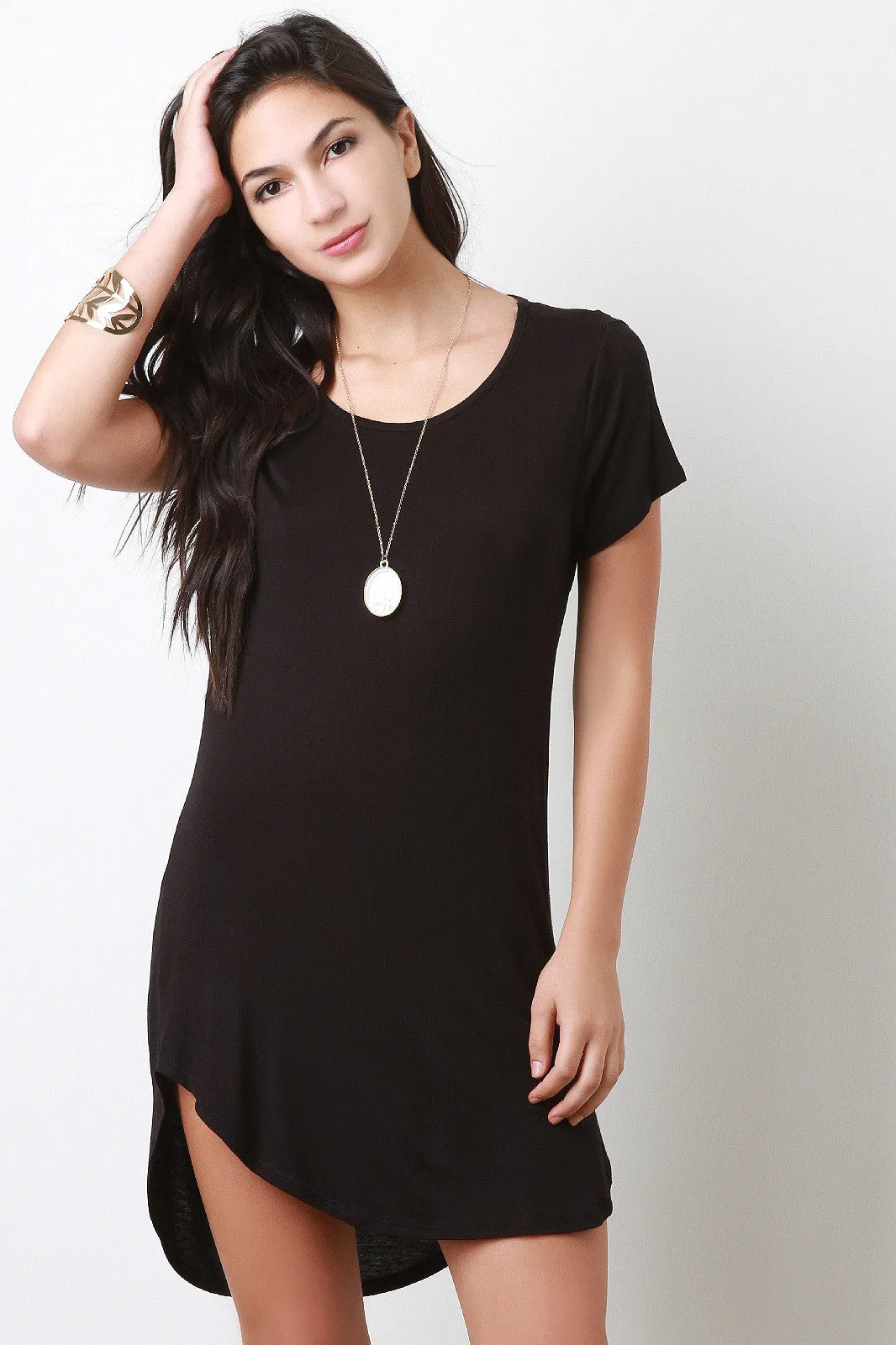 Back Cutout Tee Mini Dress