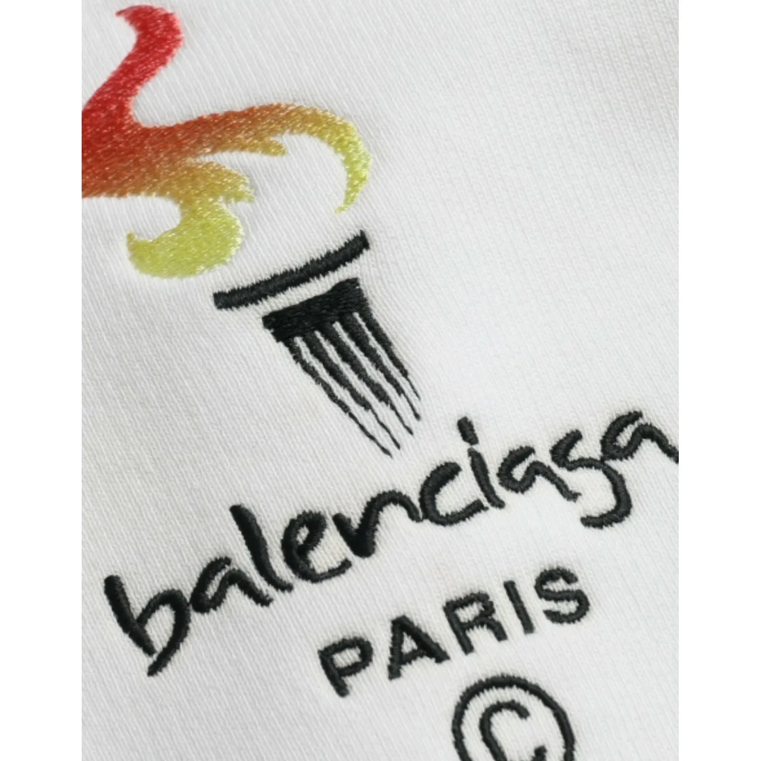 Balenciaga White Cotton Logo Hooded Pullover Sweatshirt Sweater