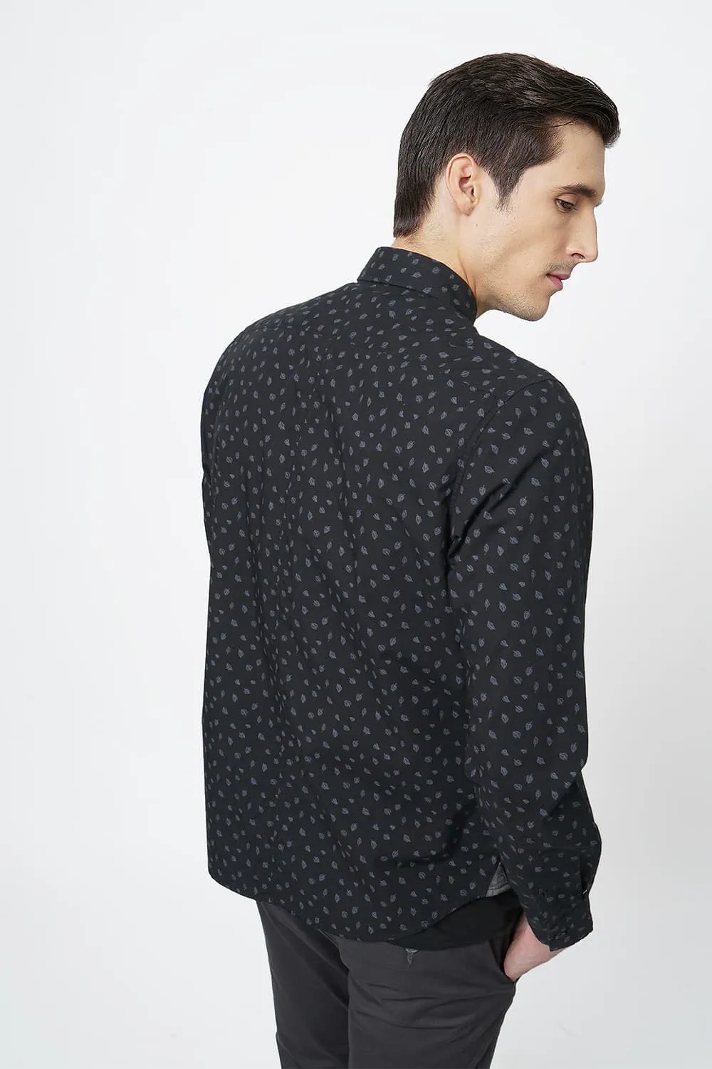 Basics Slim Fit Printed Shirt