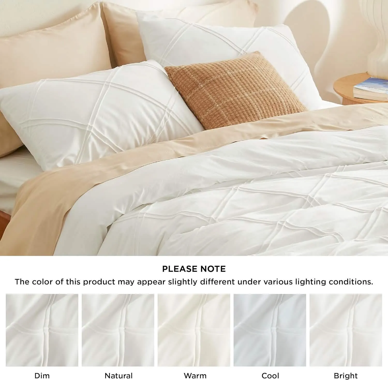 Bedsure Velvet Pinch-Pleated Duvet Cover Set