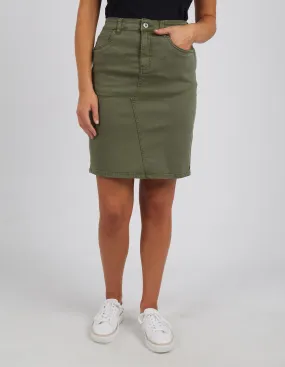 Belle Denim Skirt - Khaki