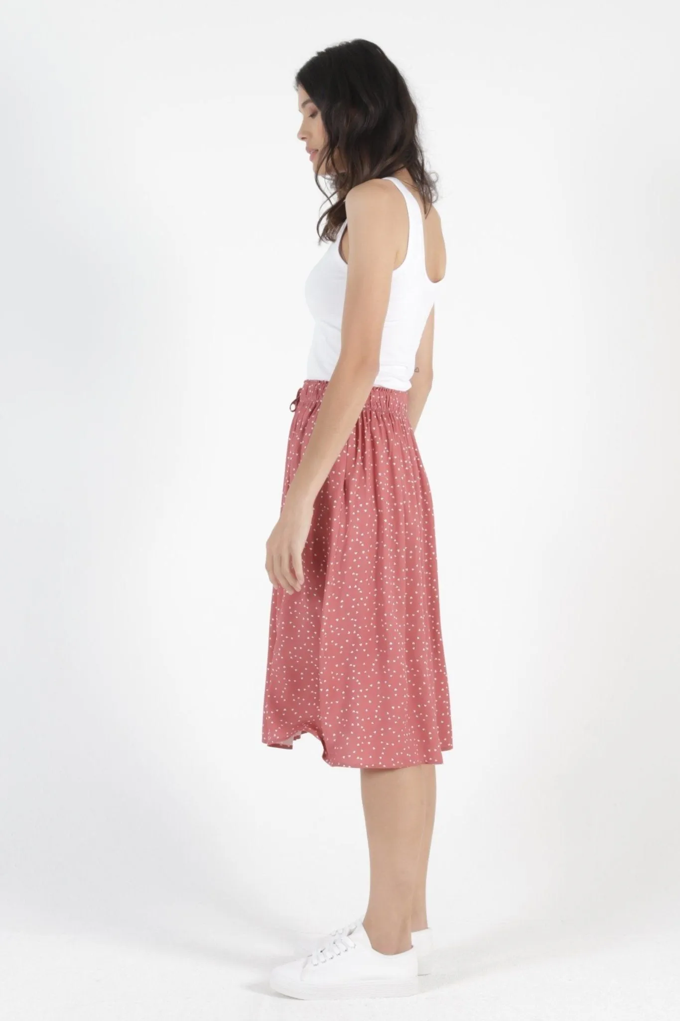 Betty Basics Landon Skirt in Ditsy Heart