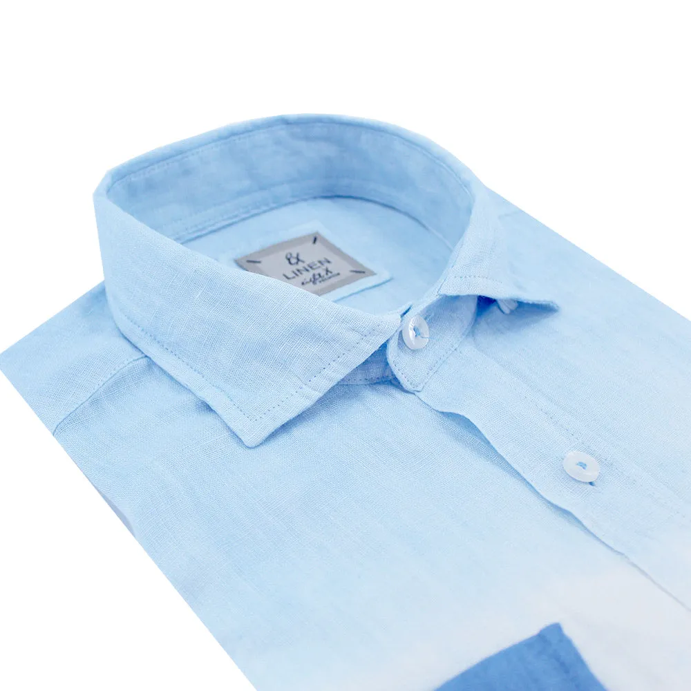 Blue Ombré Linen Shirt