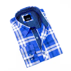 Blue Plaid Linen Shirt