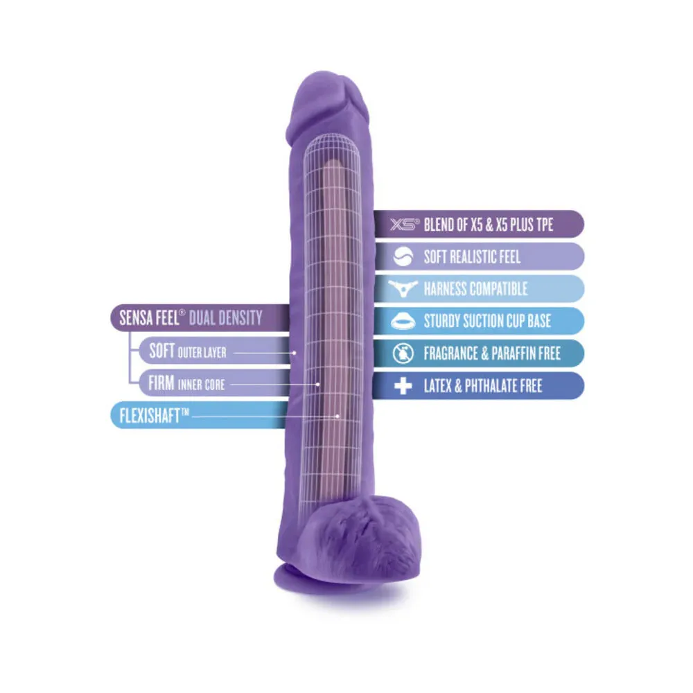 Blush Au Naturel Bold Daddy 14 in. Posable Dual Density Dildo with Balls & Suction Cup