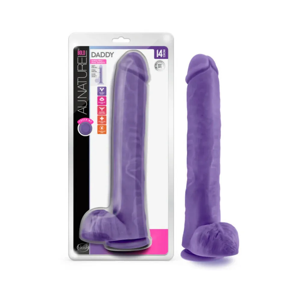 Blush Au Naturel Bold Daddy 14 in. Posable Dual Density Dildo with Balls & Suction Cup