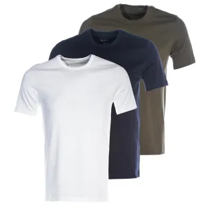 BOSS 3 Pack RN T-Shirt in Khaki, Navy & White