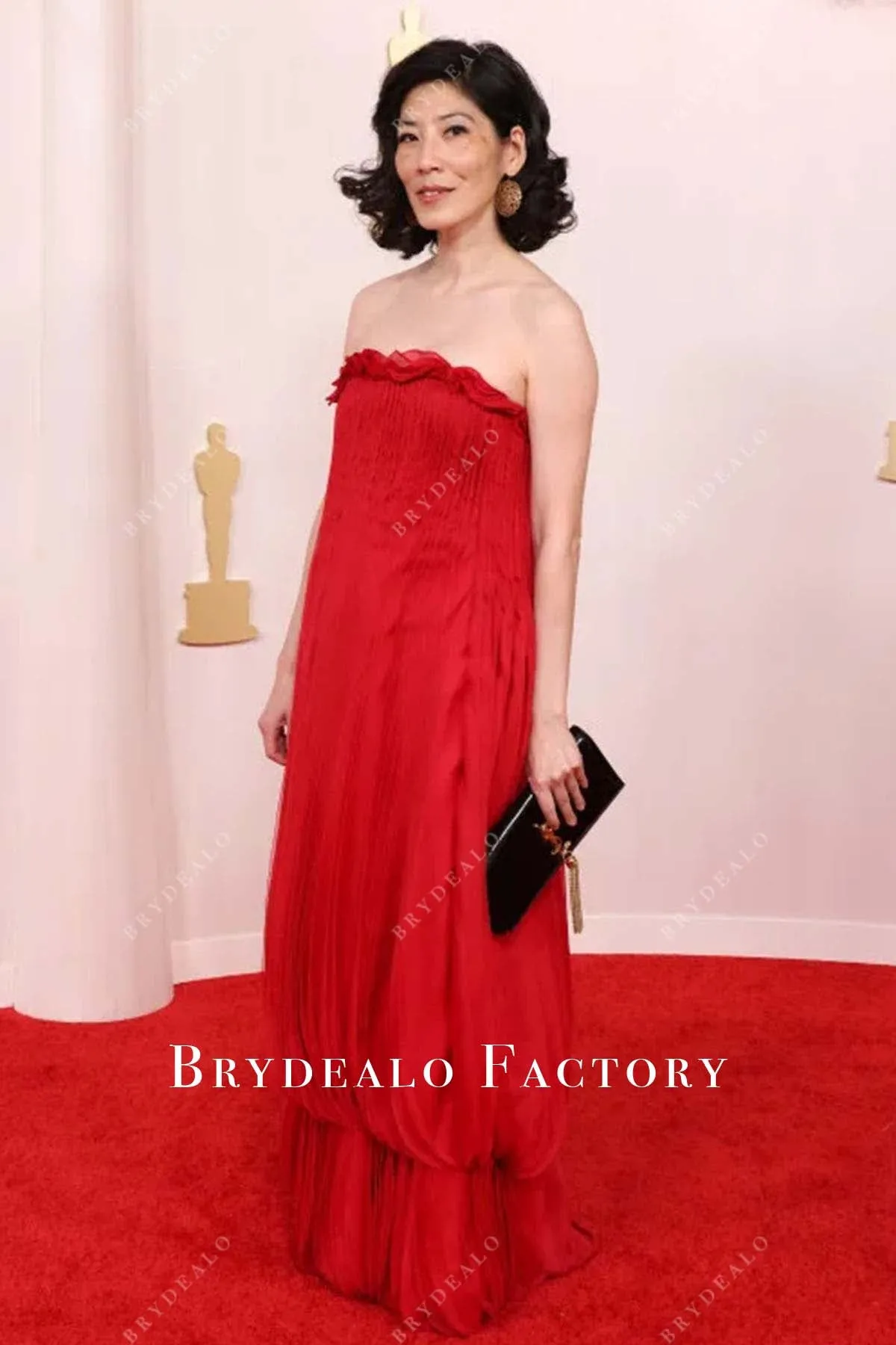 Brenda Hsueh 2024 Oscars Red Carpet Strapless Dress