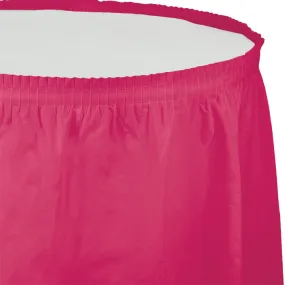 Bulk Hot Magenta Plastic Tableskirt 29 inch x 14 ft (6 per Case)