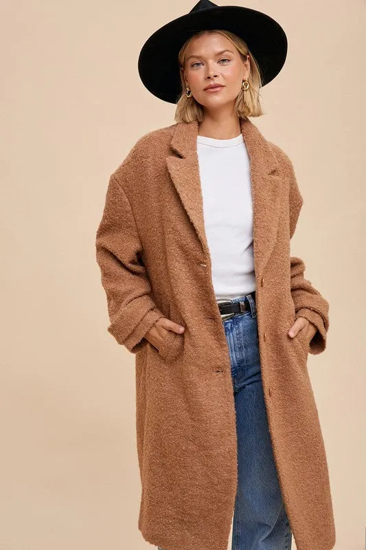 Camel Thick Boucle Coat