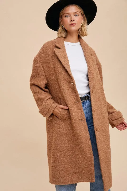 Camel Thick Boucle Coat