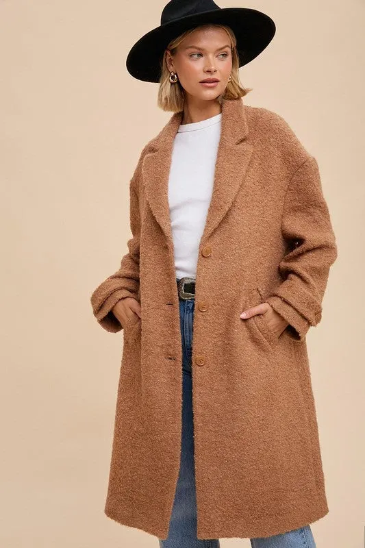 Camel Thick Boucle Coat