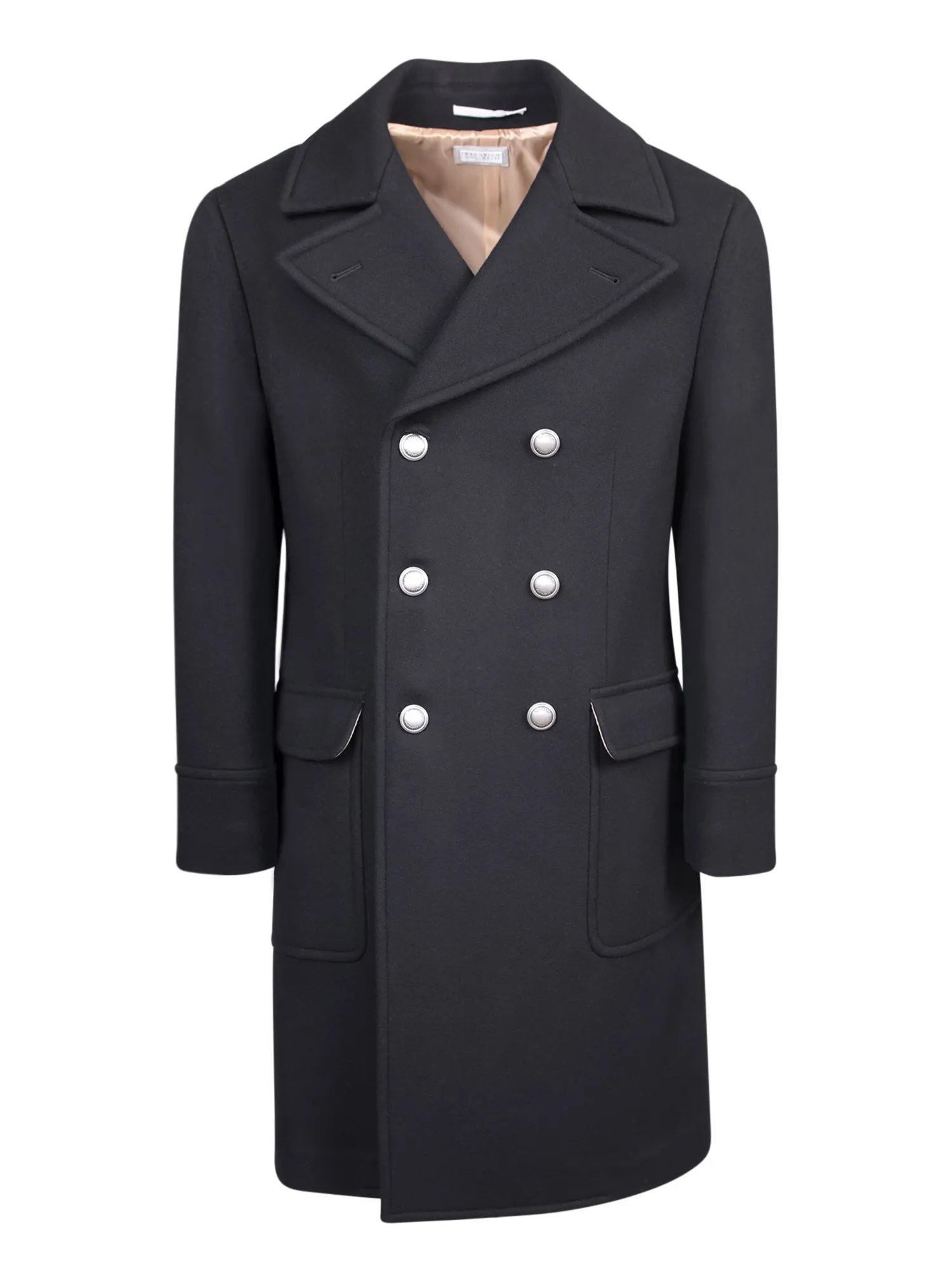 Cashmere and wool black coat