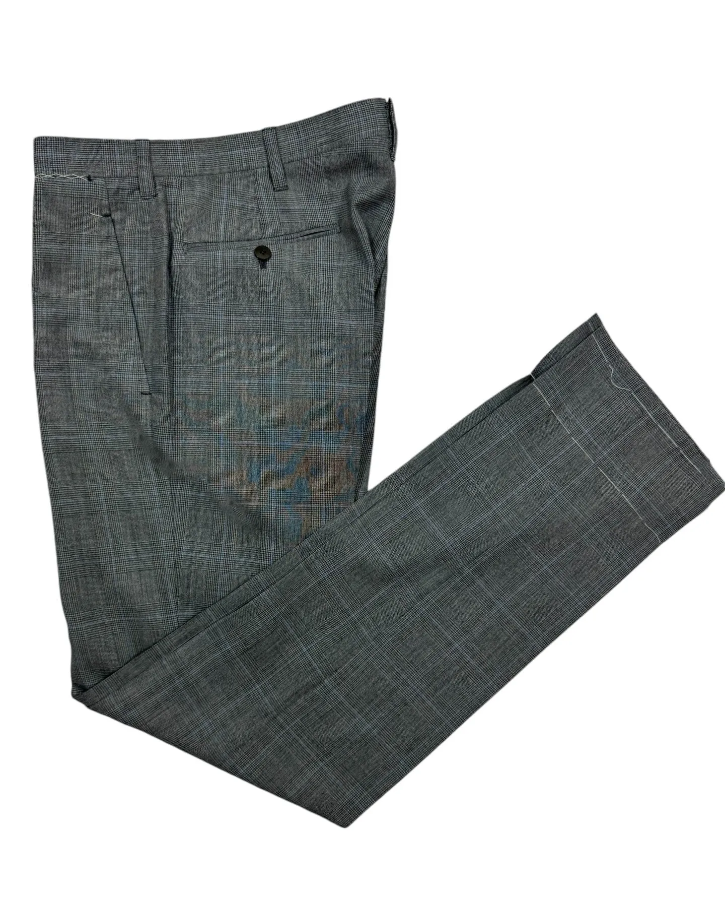 Cesare Attolini Suit Gray Blue Plaid EU 50/ US 40