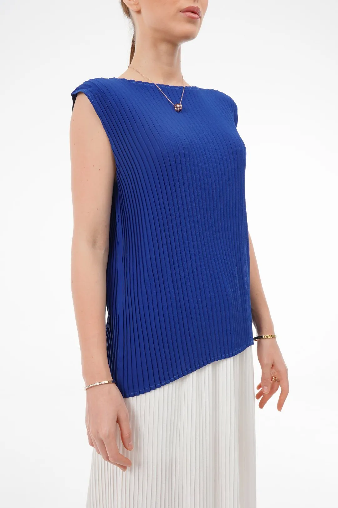 Charlotte Knife Pleat Sleeveless Top