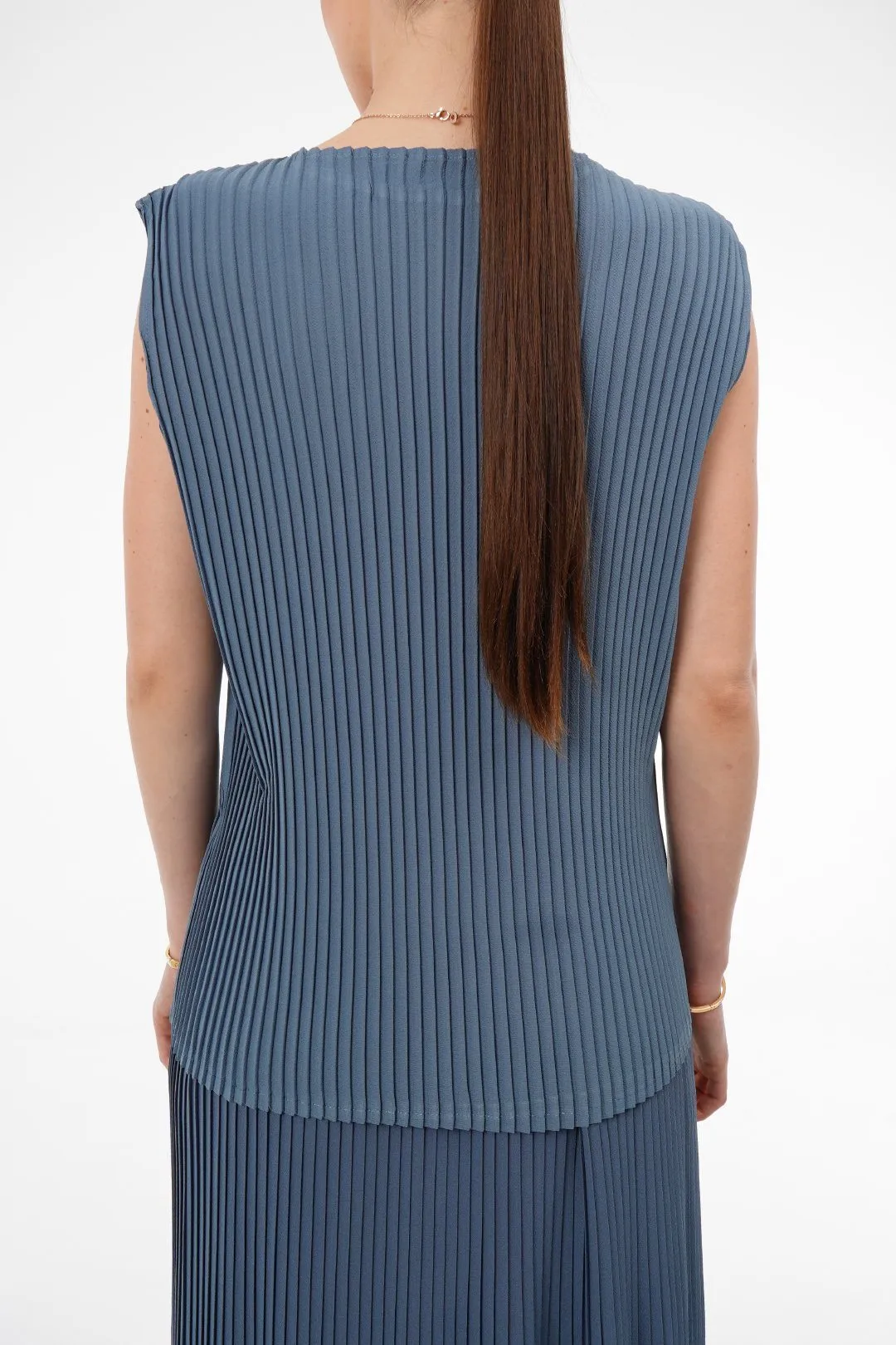 Charlotte Knife Pleat Sleeveless Top