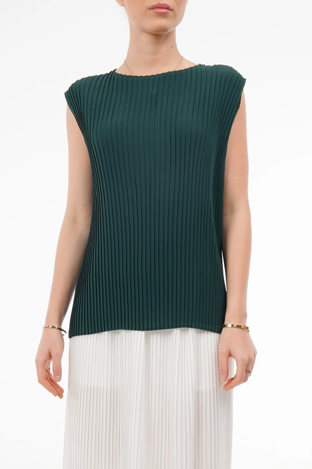 Charlotte Knife Pleat Sleeveless Top