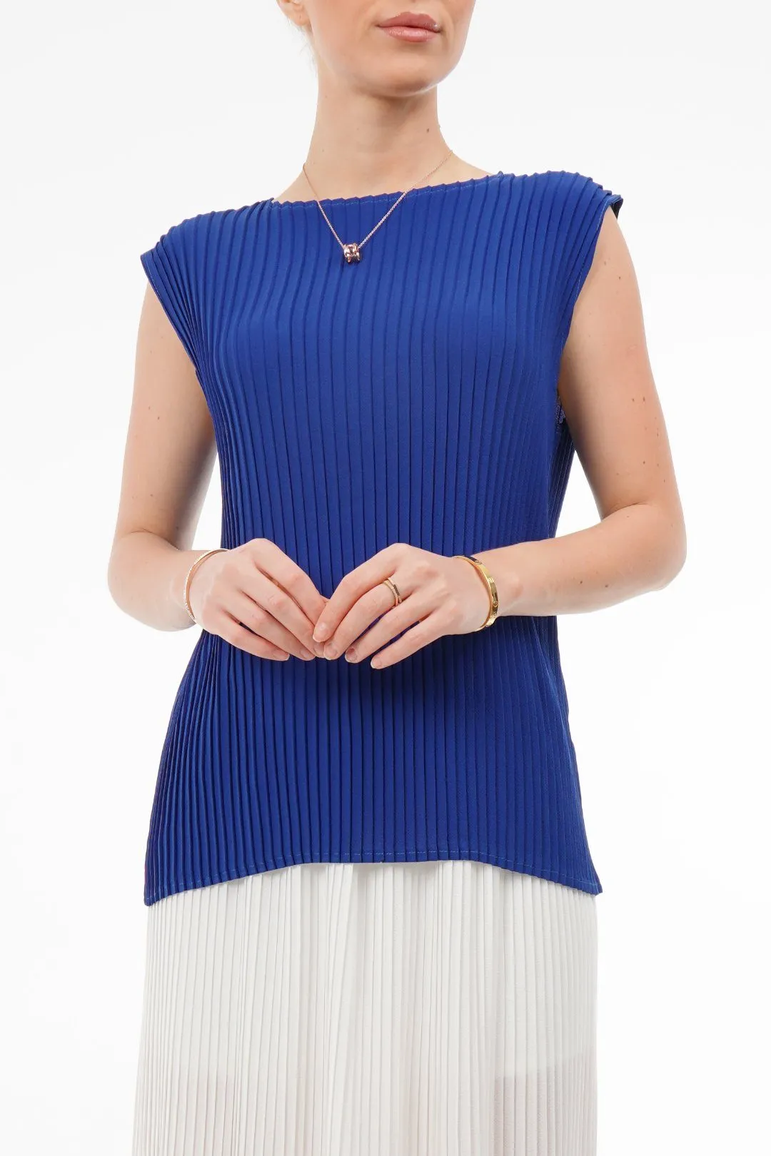 Charlotte Knife Pleat Sleeveless Top