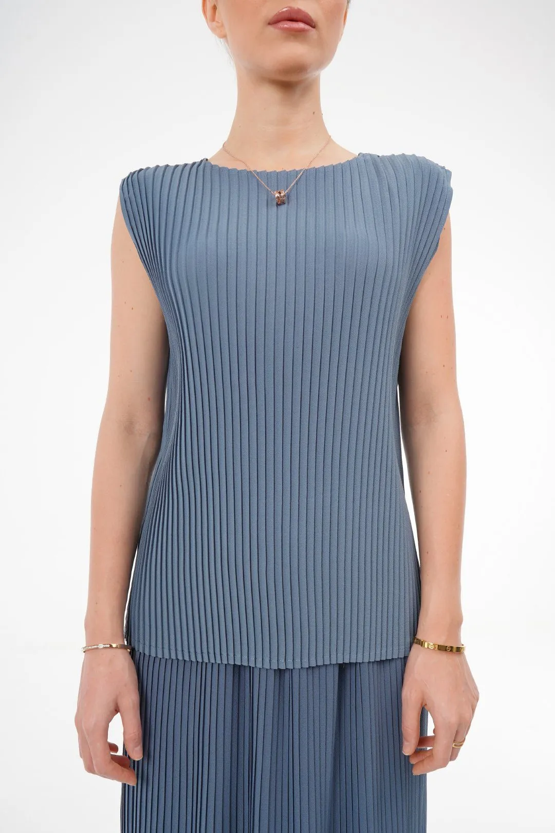 Charlotte Knife Pleat Sleeveless Top