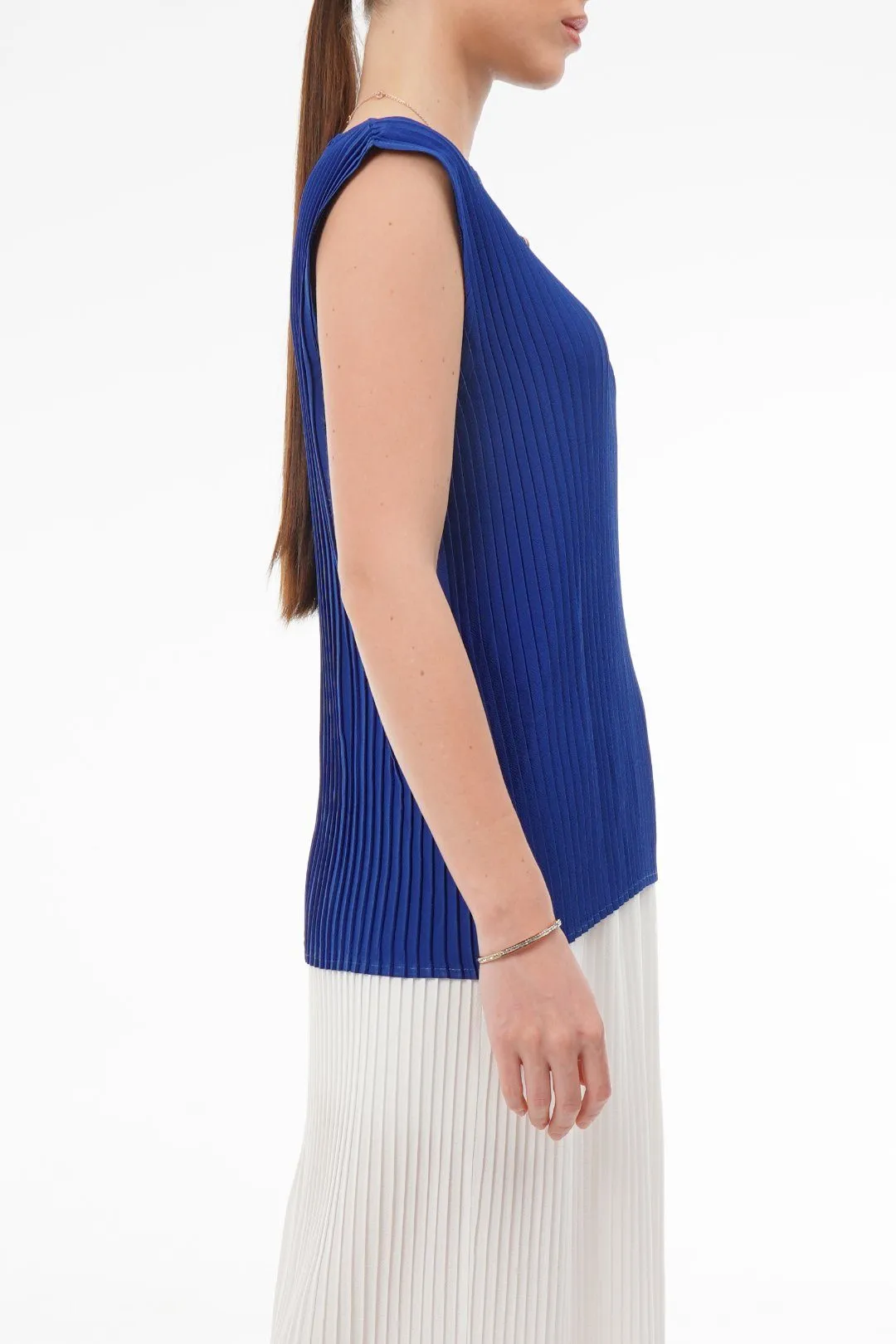 Charlotte Knife Pleat Sleeveless Top