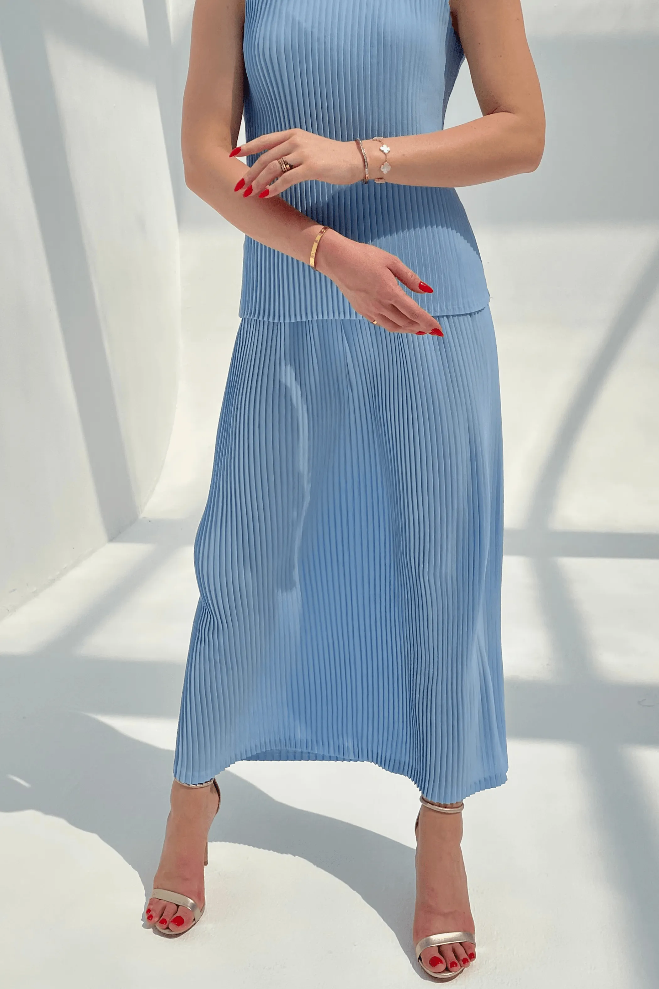 Charlotte Knife Pleat Straight Cut Skirts