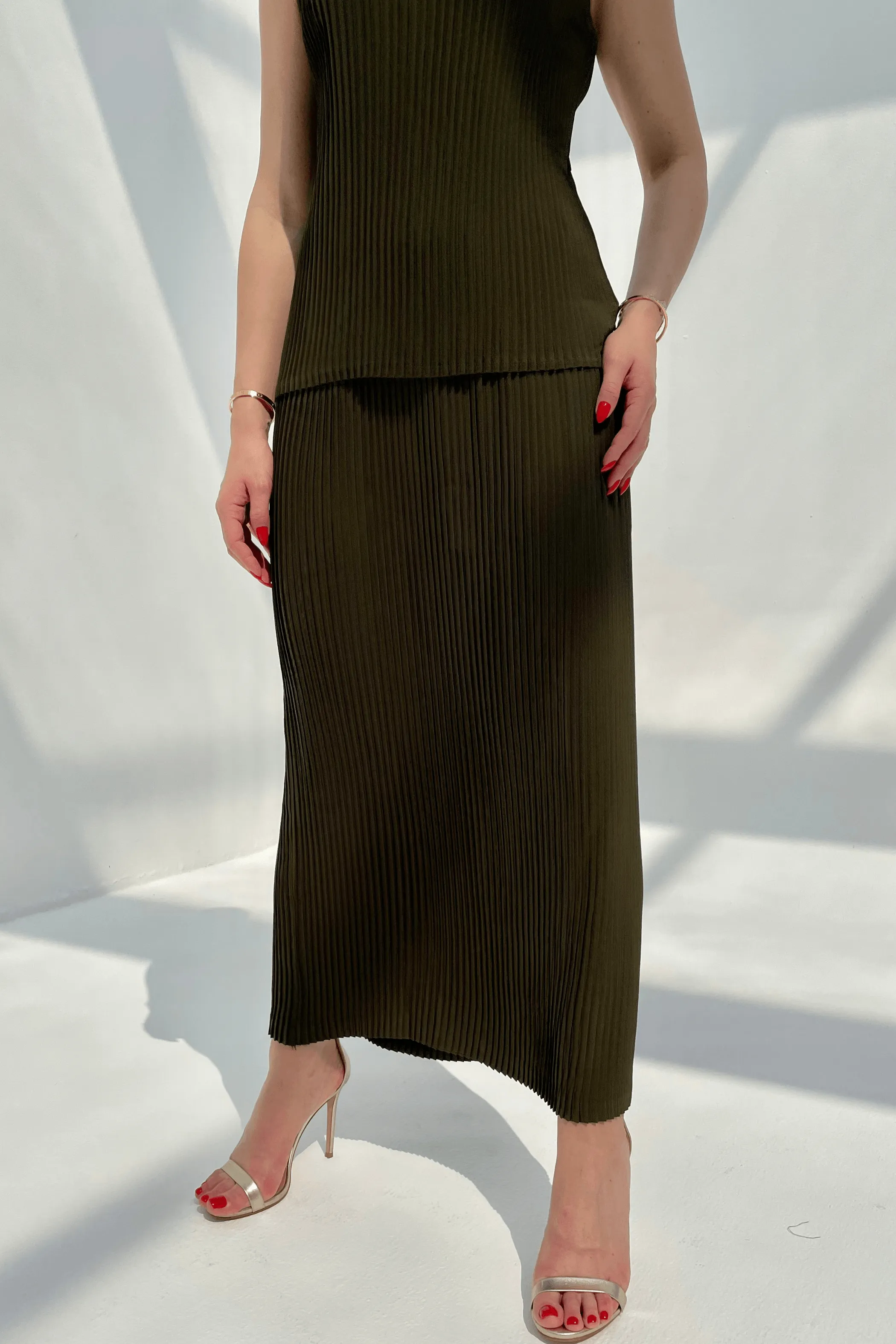 Charlotte Knife Pleat Straight Cut Skirts