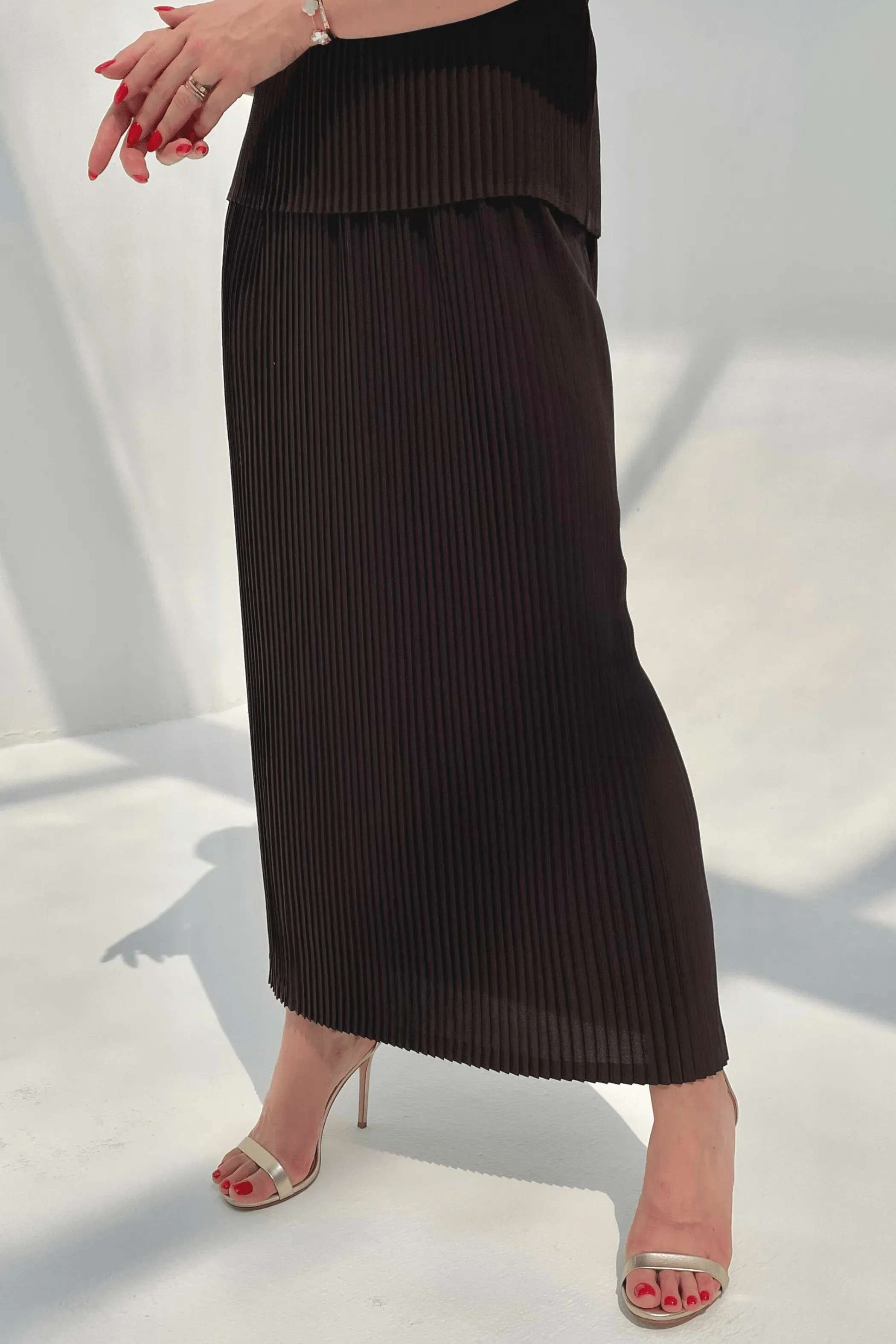 Charlotte Knife Pleat Straight Cut Skirts