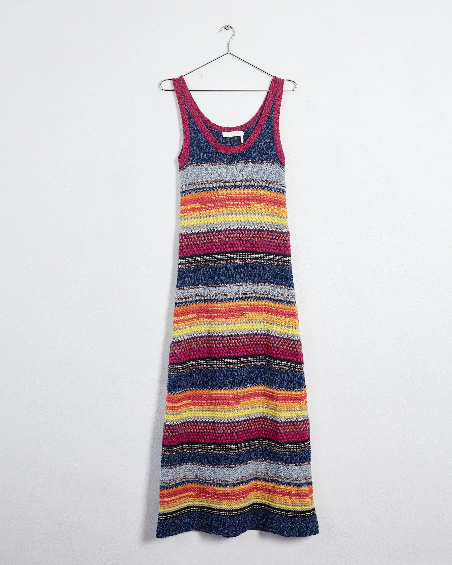 Chloé spring '22 recycled cashmere maxi dress, multi, 6-10