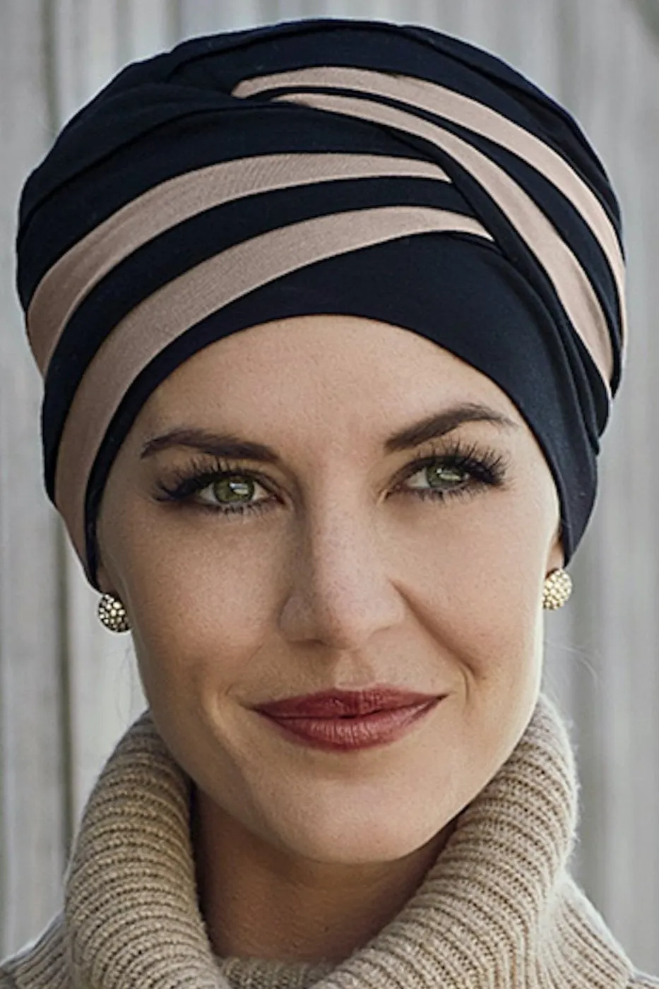 Christine Shanti Turban - Black/Taupe