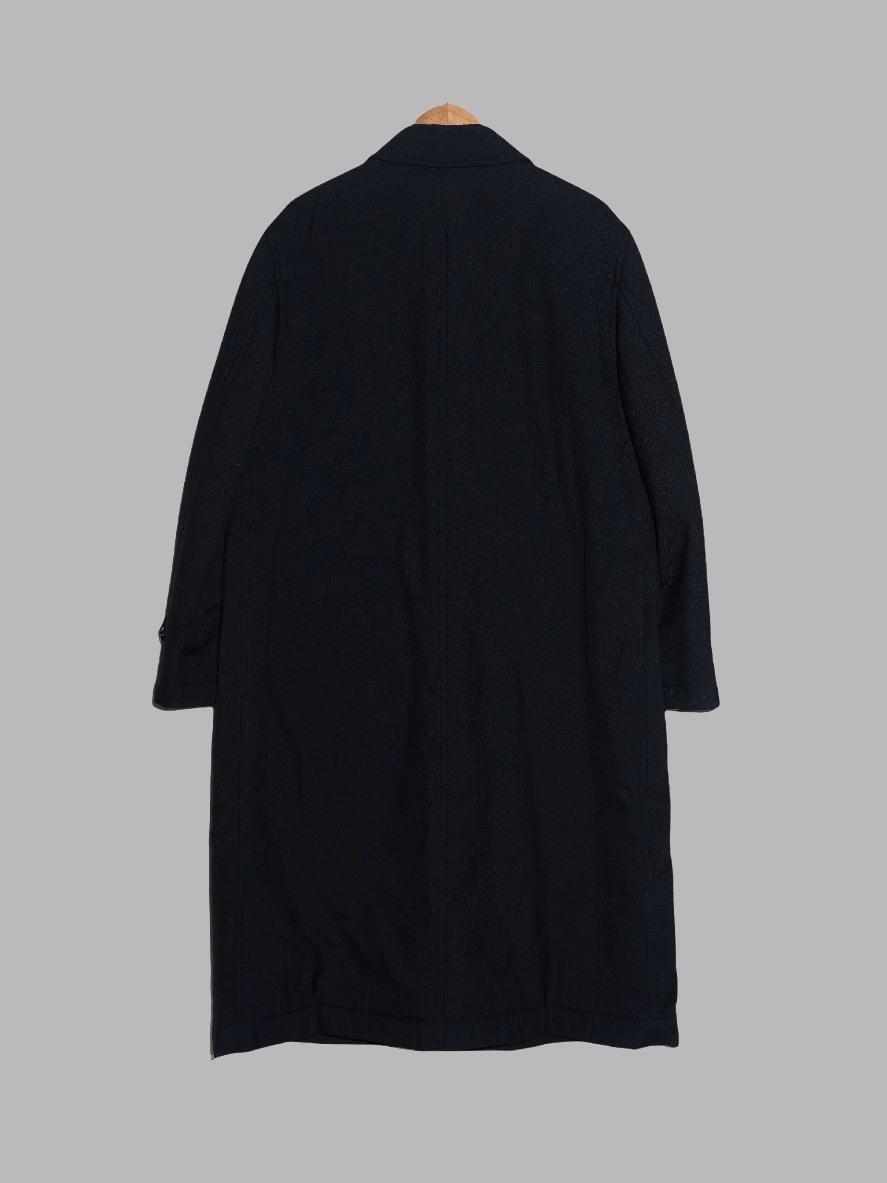 Comme des Garcons Homme AW1996 black bonded wool puffy covered placket coat - M