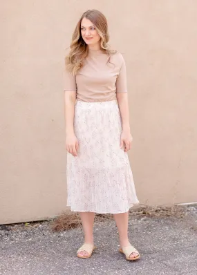 Cream Pleated Midi Skirt - FINAL SALE