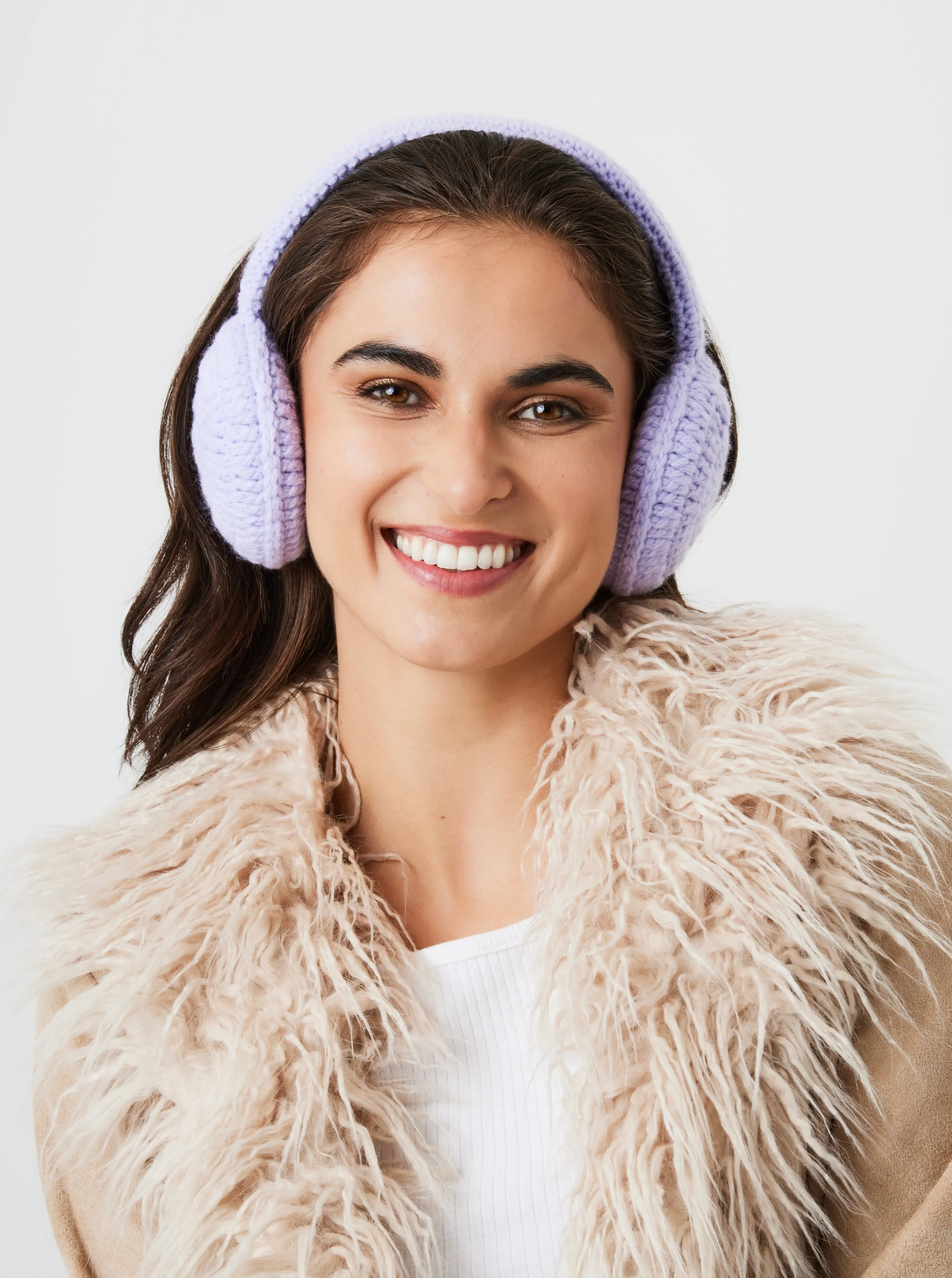 Crochet Earmuffs in Lilac