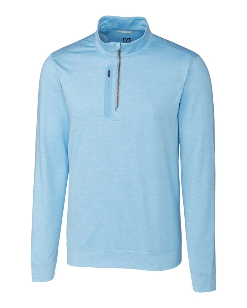 Cutter & Buck Stealth Heathered Quarter Zip Mens Pullover