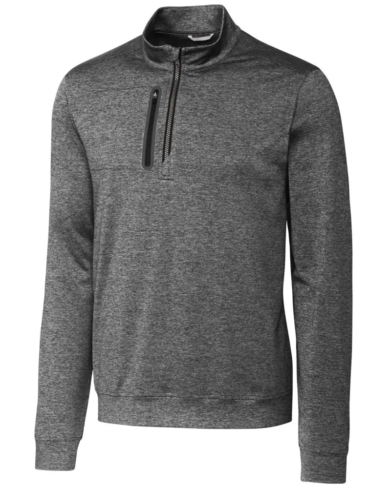 Cutter & Buck Stealth Heathered Quarter Zip Mens Pullover