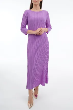 Dael Pleated 3/4 Sleeve Dress (Slim Fit)