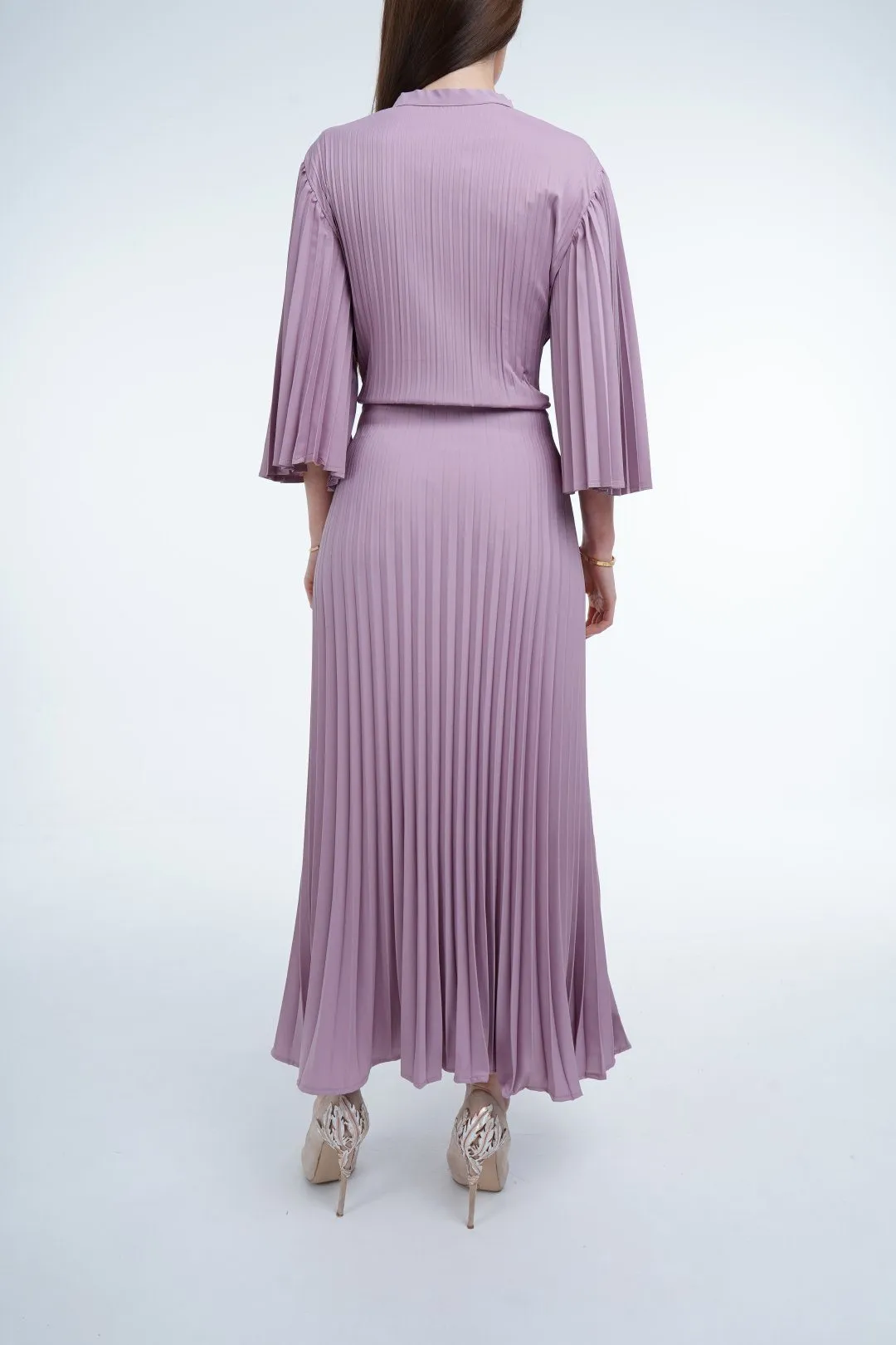 Daniella Pleated Dress With Waist Belt