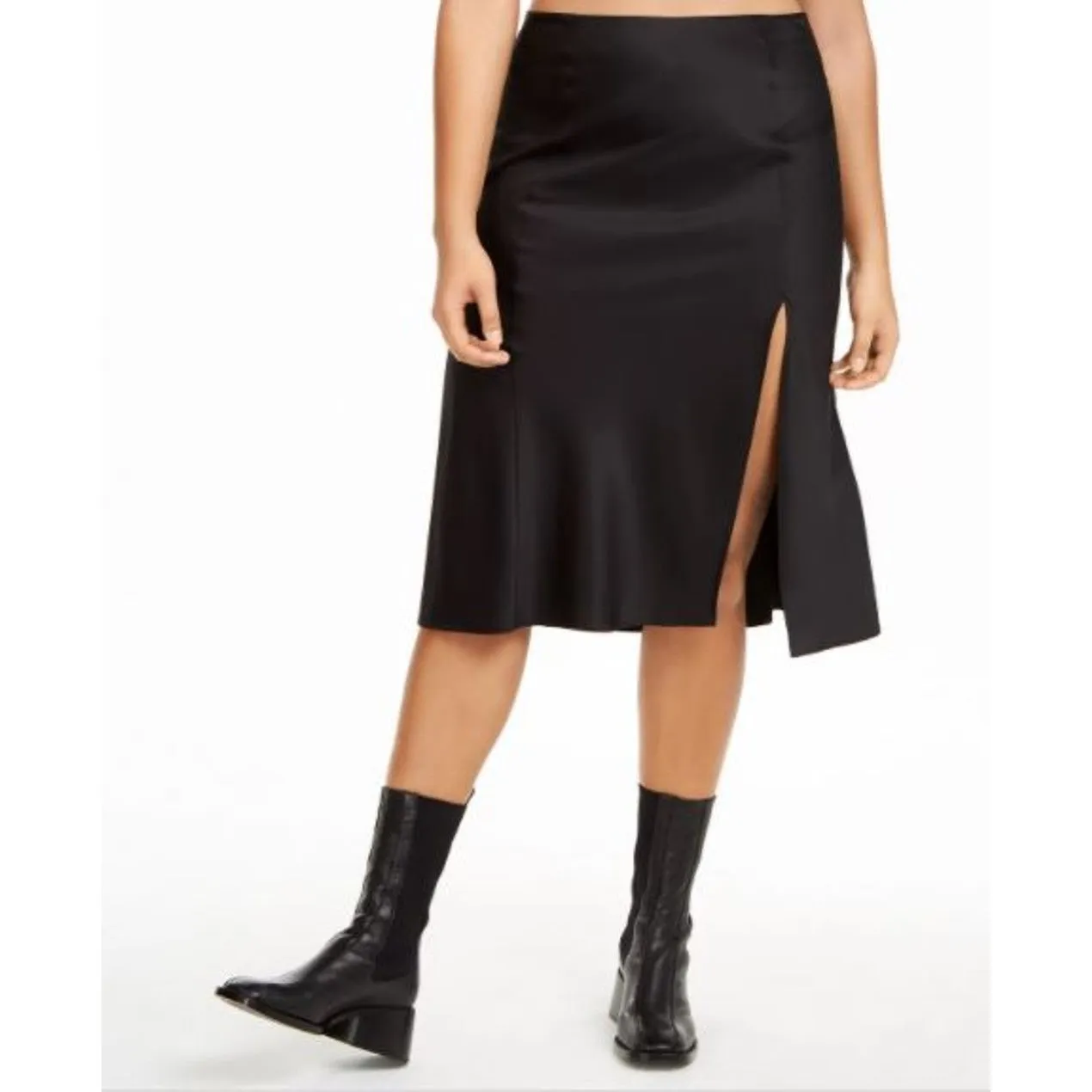 Danielle Bernstein Women's Slip Midi Skirt Black Size Medium